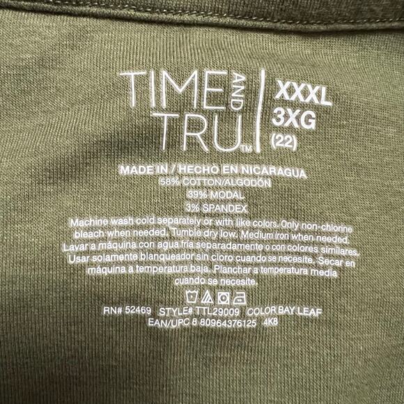 Time and Tru Womens Tank Top Sleeveless Wide Strap Green Pullover Knit XXXL 3X - Picture 4 of 4